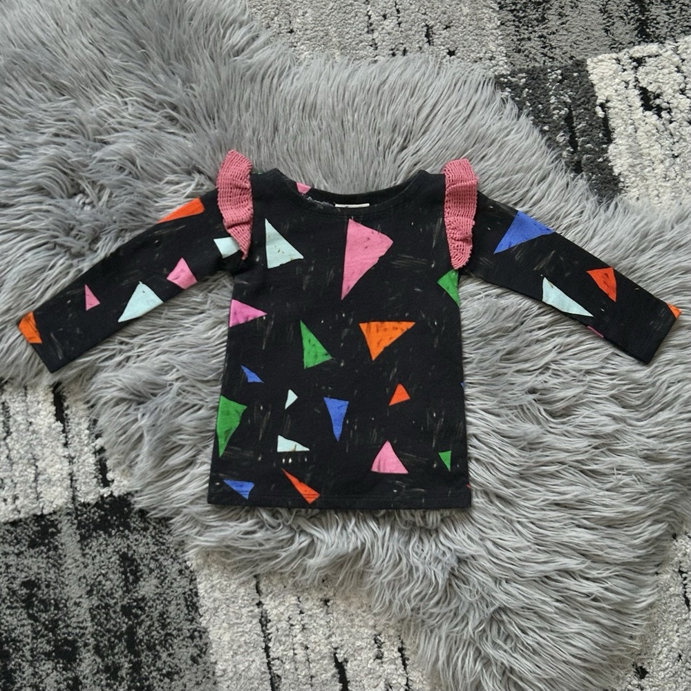 Noé & Zoë Baby Ruffle Space Triangles Dress Size 3/6 Month